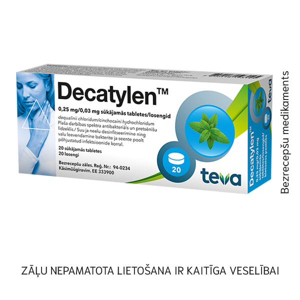 Decatylen™ 0,25 mg/0,03 mg sūkājamās tabletes N20