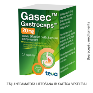 Gasec™ Gastrocaps™ 20 mg zarnās šķīstošās cietās kapsulas N14