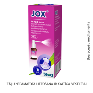 JOX 85 mg/1 mg/ml aerosols izsmidzināšanai mutes dobumā 30 ml